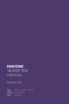 pantone's hellotrope logo is shown on the back of a purple background