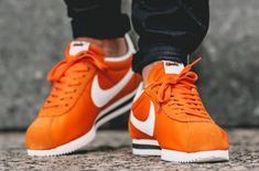 http://SneakersCartel.com An On-Feet Look At The Nike Cortez Nylon In Clay Orange | #sneakers #shoes #kicks #jordan #lebron #nba #nike #adidas #reebok #airjordan #sneakerhead #fashion #sneakerscartel http://www.sneakerscartel.com/an-on-feet-look-at-the-nike-cortez-nylon-in-clay-orange/ Cortez Shoes, Clay Orange, Sneaker Outfits, Nike Classic Cortez, New Nike Shoes, Nike Sale, Streetwear Mode, Orange Outfit