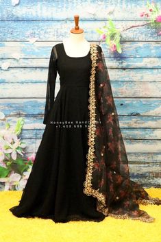 Indian Designerwear,Indian Designer Long Frock,Indian Dress for women,Indian Stitched Dress for Women,Latest Indian Partywear Dress Duppatta Cotton Silk Dress With Dori Work For Eid, Eid Cotton Silk Dress With Dori Work, Anarkali Cotton Silk Dress With Sheer Dupatta, Silk Gown With Dori Work, Embroidered Cotton Silk Floor-length Dress, Long Sleeve Silk Dresses With Cutdana, Cotton Silk Dresses With Dori Work In Traditional Drape, Black Anarkali Dress With Cutdana Work, Semi-stitched Dori Work Designer Dress