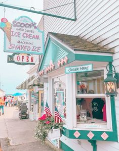 an ice cream shop on the side of a building