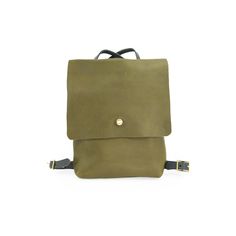 Olive Green The backpack that is all play and no work. Perfect for travel, picnics, and wherever your next adventure might take you. With so many colorful leather and strap options to choose from you can customize this bag to be as unique as the person who carries it. Features: High quality chrome tanned leather bag Interior 8x6 compartmentalized pocket 3/4in wide adjustable shoulder straps Solid brass Japanese locking closure Dimensions: 8in wide, 12in tall, 3in deep 8in x 6in compartmentalized Versatile Rectangular Leather Backpack For On-the-go, Green Travel Backpack With Removable Pouch, Green Backpack With Detachable Strap For Travel, Green Leather Backpack For On-the-go, Green Crossbody Backpack With Detachable Strap, Everyday Rectangular Leather Backpack With Detachable Strap, Versatile Green Leather Backpack, Rectangular Green Leather Backpack For Daily Use, Green Rectangular Leather Backpack For Daily Use