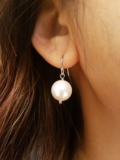 Gold, Silver or Rose Gold 10mm swarovski pearl earrings Matching necklace; https://www.etsy.com/listing/233080328/bridesmaid-necklace-gold-necklace-with Hypoallergenic White Round Bridal Earrings, Elegant Pearl Earrings For Wedding And Mother's Day, Sterling Silver Round Bead Earrings For Wedding, Round Pearl Earrings For Mother's Day Anniversary, Pearl Earrings For Anniversary And Mother's Day, White Round Bridal Earrings For Bridesmaid, Hypoallergenic Round Pearl Earrings For Party, Round Sterling Silver Pearl Earrings For Party, Sterling Silver Hypoallergenic Bridal Earrings