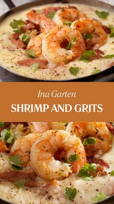 Ina Garten Shrimp And Grits Kardea Brown Shrimp And Grits, Cheddar Cheese Grits, Scallops And Grits, Shrimp And Grits Sauce Recipe, Gouda Shrimp And Grits, Breakfast Grits Recipe, Grits With Cream Cheese, Shrimp And Gouda Grits Recipe, Salmon And Grits Recipes