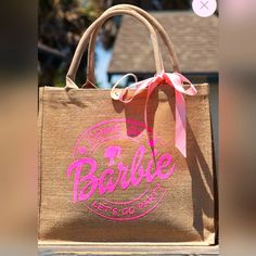 Barbie Tote Bag , Font Is Pink Glitter! Brand New Trendy Pink Glitter Bags, Barbie Tote, Louis Vuitton Neverfull Monogram, Knitting Tote Bag, Neoprene Tote, Best Lunch Bags, Louis Vuitton Pink, Brighton Handbags, Blue Tote Bag