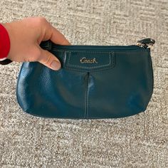 Blue Coach Wristlet. Never Used. In Brand New Condition. Blue Casual Clutch For Everyday Use, Casual Blue Clutch For Everyday Use, Everyday Blue Clutch With Zipper Pouch, Blue Designer Clutch With Removable Pouch, Blue Travel Wristlet With Removable Pouch, Blue Clutch With Zipper Pouch, Everyday Blue Pouch Wristlet, Blue Wristlet With Removable Pouch For Travel, Blue Clutch Wristlet For Travel