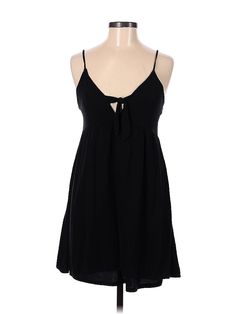 aina be Casual Dress Size: Medium Black Dresses - used. 100% Polyester, Slip dress, Plunge, Solid, Short, Sleeveless | aina be Casual Dress - Slip dress: Black Solid Dresses - Used - Size Medium V-neck Sundress For Night Out, Black V-neck Sundress For Party, Casual V-neck Sundress For Night Out, Slip Dress Black, Dress Slip, Black Casual Dress, Black Dresses Casual, Solid Dress, Black Dresses