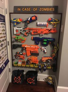 Nerf Storage, Boys Room Diy, Boys Playroom, Toy Rooms, Big Boy Room