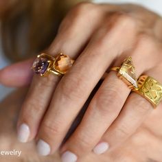 Classic and trendy ring in yellow gold 18 Karat with Amethyst and Citrine Cushion cut. 18K Yellow Gold. Amethyst 4tcwCitrine 4.075tcw 9.7gmSize 7 Resize available under request. Thank you for visiting our shop!Also, Follow us on Instagram https://www.instagram.com/dmkjewelryny/ Citrine And Amethyst Ring, Amethyst And Citrine Ring, Handmade Luxury Citrine Rings, Luxury Handmade Citrine Ring, Vintage 14k Gold Multi-stone Amethyst Ring, Amethyst And Citrine, Trendy Ring, Vintage Ring, Cushion Cut