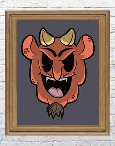 an image of a cartoon character with big eyes and horns on it's head