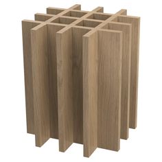 four pieces of wood are arranged in the shape of an interlocked square and rectangle