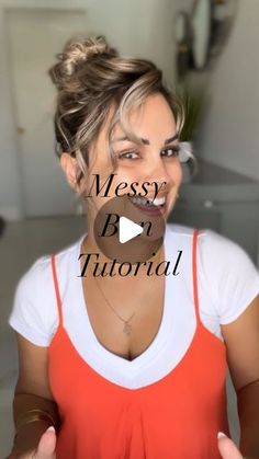 Short Hair Updo Tutorial Step By Step, Easy Buns, Messy Bun For Short Hair, Messy Hair Updo, Hair Updos Tutorials, Messy Bun Tutorial