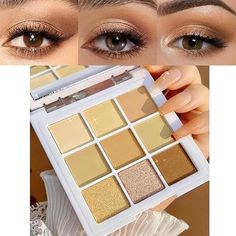 evpct 9 Colors Nude Glitter Shimmer Eye Shadow Makeup Palette Highly Pigmented Waterproof Nude Brown Bronzer Beige Pearl White Matte Glitter Shimmer Sparkling Dairy Party Eyeshadow Palette Palett Party Eyeshadow, Eye Shadow Makeup, Shadow Makeup, Makeup Palette, Eyeshadow Makeup, Bronzer, Pearl White