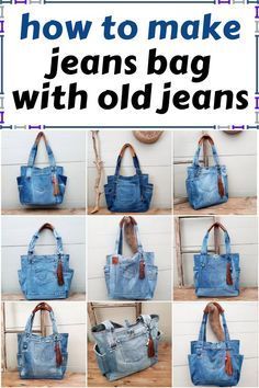 how to make jeans bag with old jeans - step by step instructions on how to sew