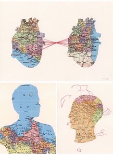 three maps of the body with different areas