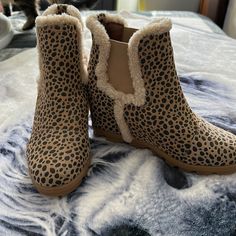 Brand New And Never Worn! Tags Still Attached! Great Christmas Gift! Casual Booties With Round Toe, Casual Medium Width Round Toe Booties, Casual Beige Suede Booties, Casual Synthetic Booties For Fall, Beige Closed Toe Casual Booties, Casual Beige Booties With Round Toe, Casual Brown Slip-on Booties, Casual Beige Booties Medium Width, Casual Beige Closed Toe Booties