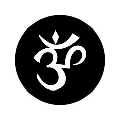 an omen symbol in a black and white circle