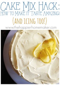 a close up of a cake with lemons on top and the words how to make it taste amazing