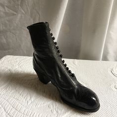 "Victorian Boot Shoe Progress Button Up Boot Shoe. Perfect to Use for a Doorstop. Only one Shoe so Display is Its Use. This shoe is in good shape for its age. Great for Display. Size: 3\" X 9\" X 7 1/2\" Tall For other vintage items see:  www.VeryVictorianStudio.etsy.com. For sewing related items see my other shop: www.SewingRoomStore.etsy.com. Thank you for looking!" Victorian Boutique, Victorian Boots, Up Shoes, Door Stop, Victorian Fashion, Collectible Figurines, Gift Tags, Vintage Items, Shoe Boots