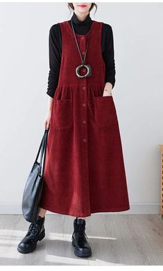 Plus Size Vintage Fashion, Pinafore Pattern, Modest Clothing Women, Fancy Short Dresses, Maxi Dress Winter, Dresses Casual Winter, Dress Winter, Layering Outfits, Dresses Dresses