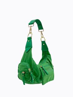 DB Bebishi - Grass Green – Poppy Lissiman US Trendy Nylon Softback Bag, Trendy Nylon Hobo Crossbody Bag, Nylon Double Handle Shoulder Bag For School, School Shoulder Bag With Double Handle In Nylon, Green Multifunctional Shoulder Bag With Removable Pouch, Multifunctional Green Shoulder Bag With Removable Pouch, Multifunctional Nylon Shoulder Bag With Zipper, Large Capacity Nylon Crossbody Hobo Bag, Large Capacity Nylon Hobo Bag For Travel