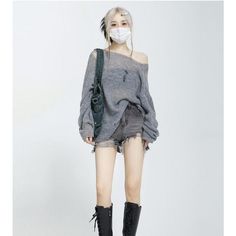 Harajuku Kawaii Fashion Y2K Fairycore Oversized Sheer Knit Sweater Grey Measurements Size S Bust:126cm/49.6" Length: 64cm/25.2"Size M Bust 128cm/50.4" Length: 66cm/26" Size L Bust:132cm/52" Length: 68cm/26.8" *This product fits true to size. Size up for a more oversized fit. *Standard shipping time to the US is 9-19 business days. Please consult our shipping page for shipping time estimates for other countries. *Please check the measurements/size chart very carefully when ordering from The Kawaii Factory. Most of our clothes come in Asian sizes, which are generally 1-2 sizes smaller than US/EU sizes. Buyers shall bear the full cost of return shipping charges unless the product is significantly different from what is described on the product page. *Lingerie and pajamas cannot be returned or Fairy Grunge Long Sleeve Winter Tops, Casual Long Sleeve Sweater For Alternative Fashion, Woman Fashion Casual, Hollow Out Sweater, Women's Streetwear Fashion, Hot Blouse, Women Y2k, Summer Sweaters, Spring Sweater