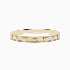 D'Oro 14K Yellow Gold Bezel Set Diamond Bangle 1.72 TCW Yellow Stone, Effy Jewelry, Bezel Set Diamond, Diamond Bangle, Jewelry Stand, Bezel Setting, Gold Diamond, Gold Metal, Bangles