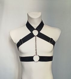 Black Chain Elastic chest harness with metal hardware, ONE SIZE, adjustable strap harness, Stretch Harness, Cosplay, roleplay,nightclub by DebutLingerie on Etsy Body Harness Men Fashion, Lingeniere Harness, Leather Harness Outfit Men, Punk Party Harness With Belt, Punk Style Party Harness With Belt, Adjustable Belt Harness For Party, Gothic Harness For Cosplay, Adjustable Strapped Harness For Cosplay, Adjustable Strapped Punk Harness