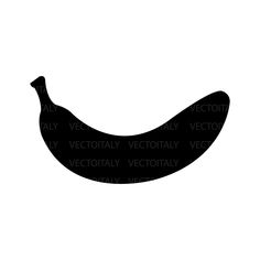 a black and white silhouette of a banana