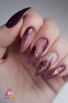 Burgundy Fall Nails Designs, Purple Autumn Nails, Merah Maroon, Chrome Nails Designs, September Nails, Blush Nails, Autumn Inspired, Trending Pins