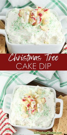 christmas tree cake dip with sprinkles on top