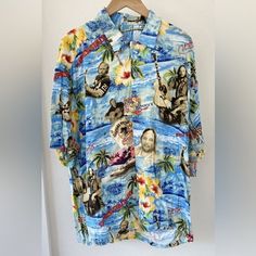 Vintage Jams World Hawaiian Shirt “Stephen Stills” Mens Large Floral Rayon New With Tags. Features One Chest Pocket. From A Pet Free And Smoke Free Home! Blue Long Sleeve Hawaiian Shirt, Blue Hawaiian Long Sleeve Tops, Blue Long Sleeve Hawaiian Top, Relaxed Fit Long Sleeve Hawaiian Shirt, Blue Hawaiian Shirt With Graphic Print, Stephen Stills, Aloha Print, California Shirt, Floral Hawaiian Shirt