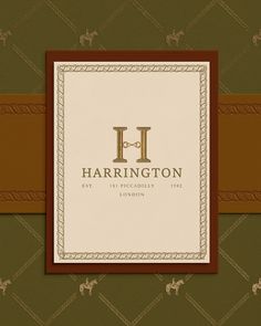 the logo for harlington is shown in brown and tan colors on a green background