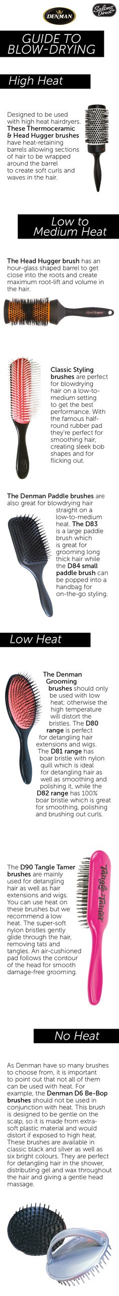 Denman Guide to blow drying | Salons Direct Hair Color Remover, Colour Remover, Brush Sets, Hair Colour, Blow Dry, All Things Beauty, Brush Set