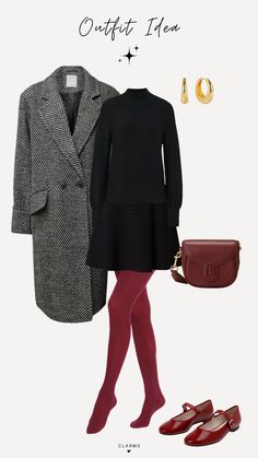 Embrace the power of red - the color of the season. Step into the spotlight with this bold outfit featuring stylish red pantyhose and matching red ballerinas. #RedOutfit #FashionTrend #BoldFashion #StyleInspo" Red Pantyhose Outfit, Red Ballerinas Outfit, Pantyhose Outfit Winter, Coats Outfits, Red Pantyhose, Pantyhose Outfit, Red Ballerinas, Winter Skirts, Ballerina Outfit