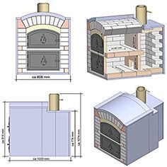 four different types of outdoor brick ovens