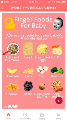 the baby food guide is displayed in this screenshote screener, which shows how to