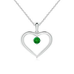 This resplendent platinum prong set emerald open heart pendant is simple yet beautiful. The round lush green gem looks mesmerizing in combination with the lustrous open heart frame. Heart Frame, Silver Heart Pendant, Emerald Pendant, Green Gems, Open Heart, Fine Jewellery Necklace, Natural Emerald, Heart Pendant Necklace, Silver Heart