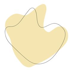 a drawing of a curved yellow object on a white background with black lines in the center