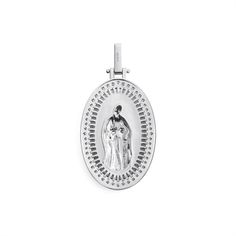 This Solid 925 Sterling Silver Virgin Mary Pendant Oval Amulet Iced Necklace Catholic is a beautifully crafted piece of jewelry that is perfect for anyone who wants to showcase their faith in style. Made from high-quality 925 sterling silver, this pendant features an intricately designed Virgin Mary image that is sure to catch the eye. Available in 3 size: 1.2inch (30mm) - weight 6.5 g 1.8inch (45mm) - weight 16 g 2.5inch (65mm) - weight 31.5 g Pendant Only! No chain included. Material: Solid 92 Virgin Mary Pendant, Oval Virgin Mary Jewelry Gift, Virgin Mary Necklace Silver, Silver Virgin Mary Pendant Jewelry, Ice Necklace, .925 Sterling Silver Catholic Jewelry, Images Of Mary, Virgin Mary, Solid 925 Sterling Silver