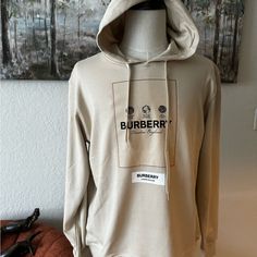 Burberry Hoodie Eu Size Xxl Authentic Logo Detail Long Sleeve Hoodie For Fall, Long Sleeve Hoodie With Logo For Fall, Long Sleeve Hoodie With Logo Detail For Fall, Winter Trendy Sweatshirt With Logo Detail, Designer Cotton Sweatshirt For Fall, Fall Hoodie With Logo Detail, Designer Cotton Sweatshirt For Winter, Designer Long Sleeve Winter Sweatshirt, Designer Long Sleeve Cotton Sweatshirt