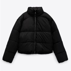 Brand New With Tags Attached! No Flaws, From A Smoke Free Pet Free Home! Zara Puffer Jacket, Zara Puffer, High Collar Jacket, Short Puffer Jacket, Cropped Puffer Jacket, Wind Protection, Faux Leather Biker Jacket, Zara Jackets, Zara Woman