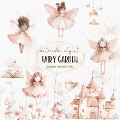 the fairy garden clipart collection is available for commercial use in adobe and png