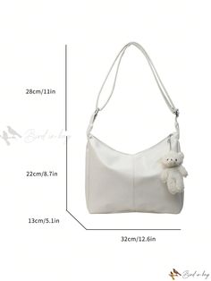 Bird in Bag - Introducing the Exquisite 2024 Collection: Discreet and Sophisticated Luxury Bear Pendant Niche Ins Student Crossbody Bag with Ample Storage Capacity White Hobo Bag With Adjustable Strap, White Large Capacity Shoulder Bag, Elegant School Tote Shoulder Bag, Chic School Bag With Single Shoulder Strap, Elegant Tote Shoulder Bag For School, Elegant School Shoulder Bag, Elegant Large Capacity Shoulder Bag For School, Elegant Shoulder Bag For School, Classic White School Bag