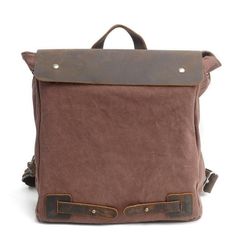 Vintage Canvas Outdoor Backpack for Hiking Camping Brown Canvas Backpack With Zipper Closure, Brown Canvas Backpack With Zipper Pocket, Brown Canvas Bag With Zipper For Outdoor Use, Brown Canvas Backpack Shoulder Bag, Practical Brown Backpack Bag, Practical Brown Canvas Backpack, Brown Canvas Standard Backpack, Brown Backpack With Canvas Lining, Brown Standard Backpack With Canvas Lining