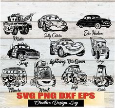 the svg dxf files for cars and trucks are ready to be printed on wood