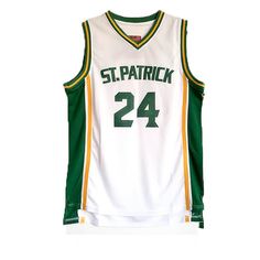 kyrie irving high st patrick jersey Varsity Basketball Jersey, Collegiate College Jersey With Moisture-wicking, Varsity Jersey With Moisture-wicking Material, Collegiate Moisture-wicking Jersey For College, White Sporty Jersey For College, Sporty White College Jersey, White Sporty College Jersey, White Sleeveless College Jersey, Varsity Basketball Jersey For Sports Season