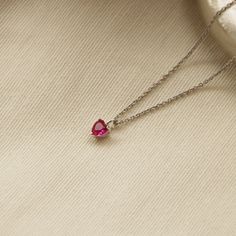 TIny heart necklace, Ruby Heart Pendant, Small red delicate necklace, Minimalist Layering Jewelry, love necklace This romantic heart shaped necklace is a minimal and easy wearing jewel. Made with attention to detail and so much love for you! Made in sterling silver, very light wear and hypoallergenic they make a perfect for someone you care for! D E T A I L S * Available in sterling silver or Crafted in 22 K Gold plated .925 sterling silver * Very easy to put on - we use only the finest quality Minimalist Heart Necklace With Birthstone For Valentine's Day, Dainty Heart Birthstone Necklace For Valentine's Day, Dainty Birthstone Charm Necklaces For Valentine's Day, Ruby Necklaces For Valentine's Day Gift, Dainty Heart Necklace With Gemstone For Valentine's Day, Valentine's Day Dainty Heart Birthstone Necklace, Dainty Valentine's Birthstone Pendant Necklace, Delicate Birthstone Heart Cut Necklace, Minimalist Heart Cut Birthstone Necklace