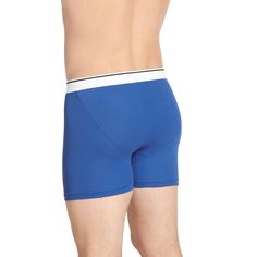 The Jockey Pouch Boxer Brief men's underwear features a horizontal-fly design for a secure fit and supreme comfort. An elastic waistband and stretch-cotton fabric offer personalized comfort, while a full-coverage cut extends to the top of the thigh. Blue Stretch Boxer Briefs With Short Leg, Casual Blue Anti-odor Boxer Briefs, Blue Compression Boxer Briefs For Sports, Blue Compression Sporty Boxer Briefs, Sporty Blue Compression Boxer Briefs, Sporty Blue Boxer Briefs Multi-pack, Sporty Blue Multi-pack Boxer Briefs, Fitted Blue Boxer Briefs Multi-pack, Fitted Blue Multi-pack Boxer Briefs