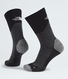 Designed for long days on the trail, the Hiking Crew Socks are made from a soft Merino wool blend. They feature both heel and toe cushioning, as well as a padded sole, for comfort and performance mile after mile. Shop All Hiking [North Face, Northface, thenorthface, the northface, TNF, tnf] Functional Winter Hiking Socks, Anti-odor Winter Socks For Outdoor Activities, Winter Anti-odor Socks For Outdoor Activities, Anti-odor Socks For Winter Outdoor Activities, Black Winter Socks For Outdoor Activities, Black Breathable Hiking Socks, North Face Shoes, Hiking Socks, Waterproof Shoes