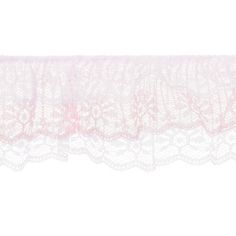 Add a dainty touch to pillow covers, bed skirts, apparel and more with White & Pink Ruffled Lace Trim! This classic lace trim features a scalloped design, making it perfectly soft and subtle. Add it to your next handmade creation for a touch of timeless beauty!     Dimensions:   Trim Width: 2 5/8"      Available in 1-yard increments. Average spool size is approximately 18 yards. Price displayed is for 1-yard. Enter the total number of yards you want to order. Pink Lace Png, Fiber Art Projects, Welcome Decor, Silhouette Cameo Machine, Diy Projects Videos, Print Coupons, Sewing Ribbon, Lace Border, Fabric Bolts